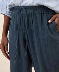clearance coastal double gauze tapered pull-on pant