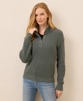 clearance luxe knit henley sweater