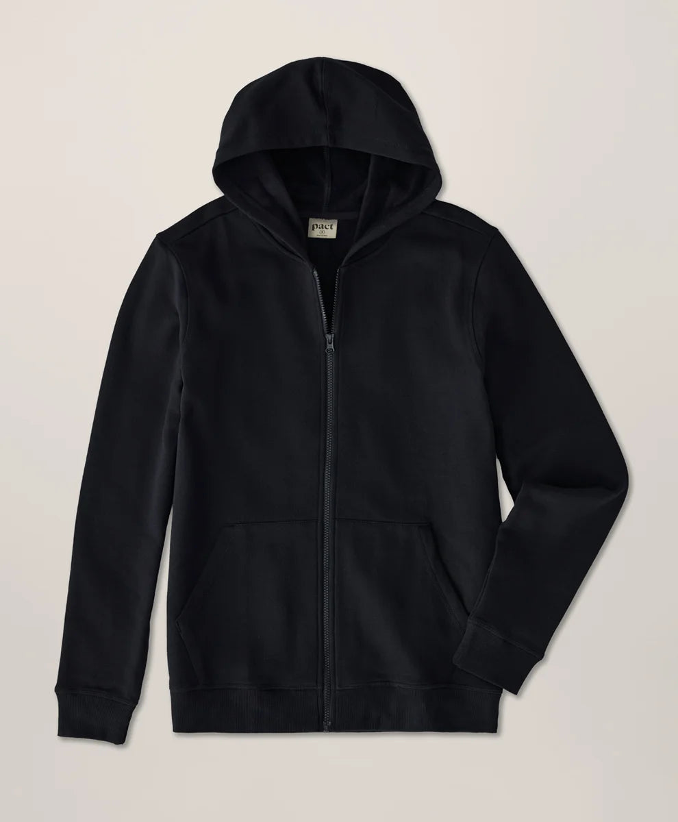 brushed fleece zip hoodie