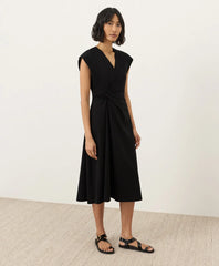 fit & flare v-neck twist dress