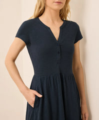 clearance relaxed slub henley market dress