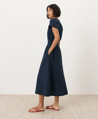 coastal double gauze boho midi dress