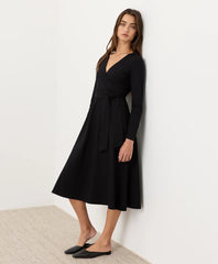 clearance fit & flare wrap dress