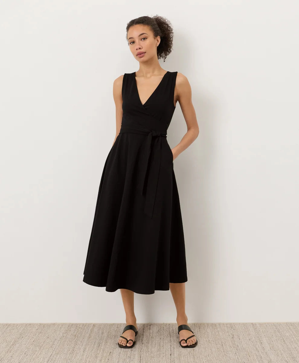 clearance fit & flare easy v-neck dress
