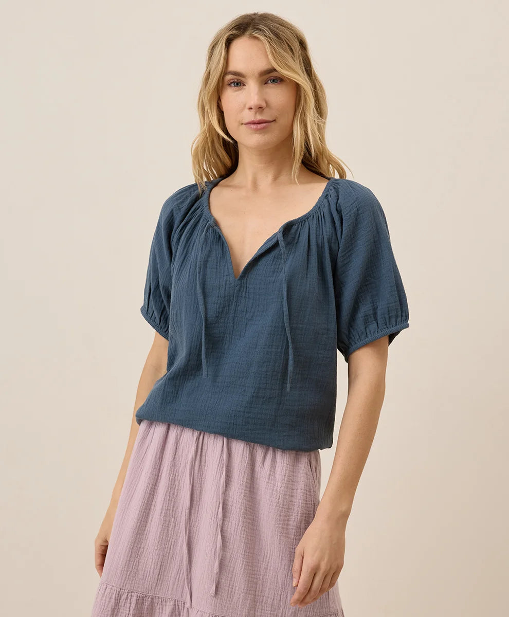 clearance coastal double gauze boho popover