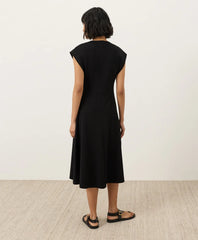 fit & flare v-neck twist dress