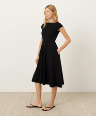 fit & flare ballet neck dress