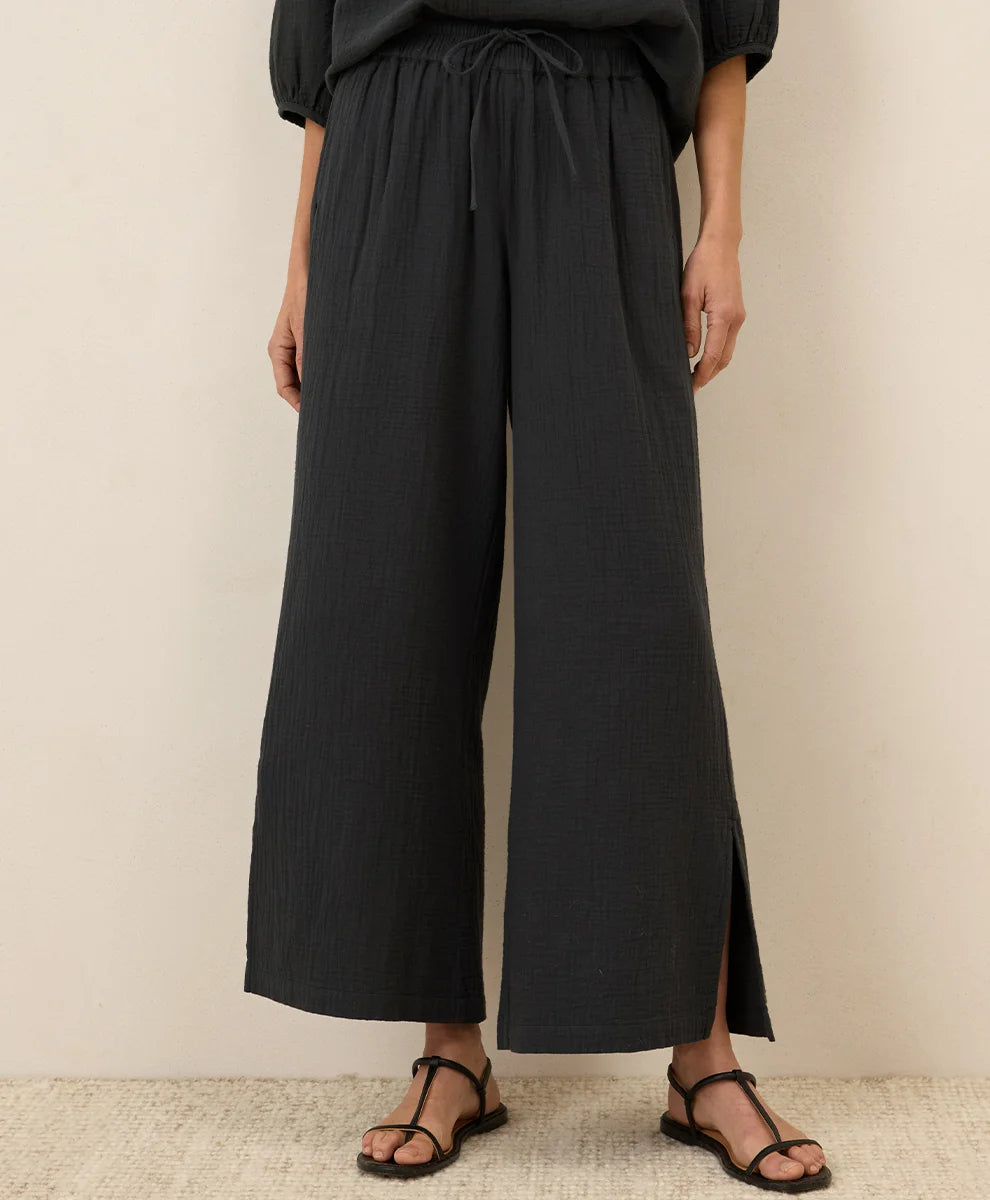 clearance coastal double gauze split hem pant