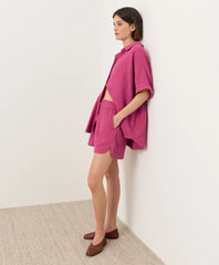 clearance coastal double gauze curved hem short
