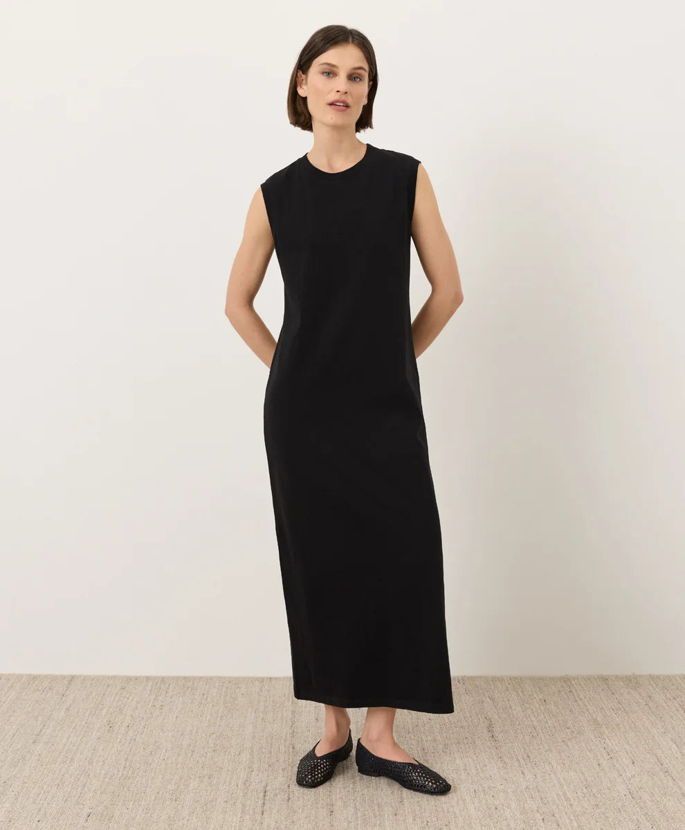soft-slub essential easy muscle tee maxi dress