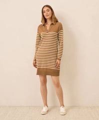 clearance classic fine knit collared sweater dress