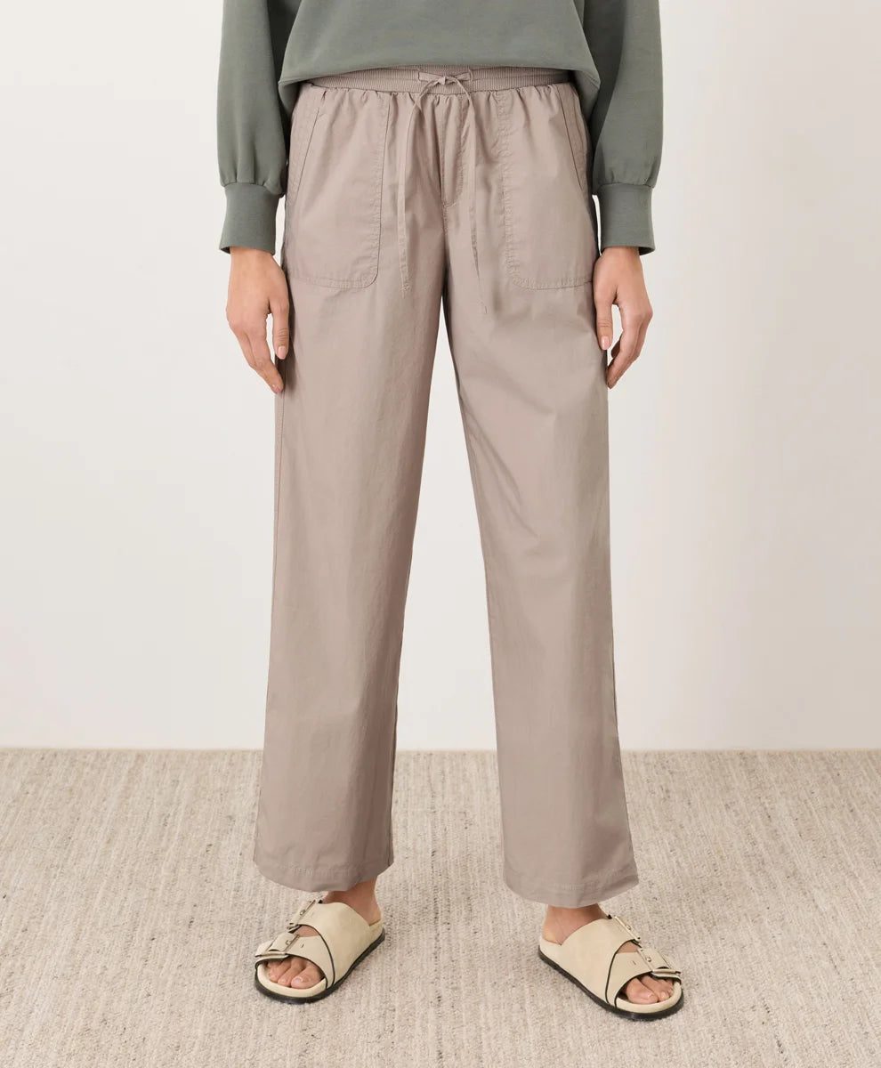 clearance stretch poplin wide leg pant