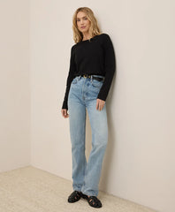 clearance luxe stretch jersey slim long sleeve tee